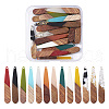 Beadthoven 26Pcs 3 Style Resin & Walnut Wood Pendants RESI-BT0001-04-1