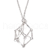 304 Stainless Steel Empty Macrame Pouch Pendant Singapore Chain Necklace Making NJEW-JN05278-1
