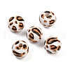 Painted Wood European Beads WOOD-F017-04A-1