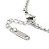 Rhinestone Clover Charm Bracelet BJEW-E091-03P-3