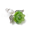 Glass Seed Beaded Angel Pendants PALLOY-MZ00714-04-3