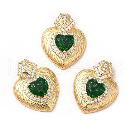 Rack Plating Brass & Rhinestone Pendants KK-H438-07G-01-1