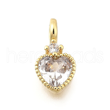 Brass Pave Cubic Zirconia Charms KK-Q097-03D-G-1