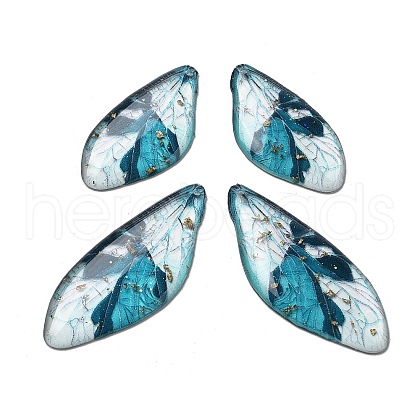 4Pcs Transparent Epoxy Resin Butterfly Wings Pendants RESI-C057-03D-1