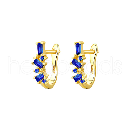 Elegant Geometric 925 Sterling Silver Cubic Zirconia Hoop Earrings TC0914-9-1