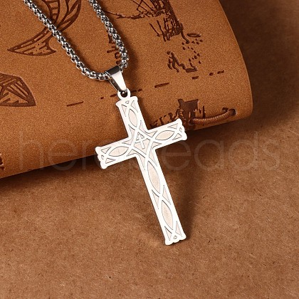 Stainless Steel Cross Pendant Necklaces CL9697-2-1