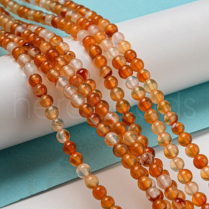 Natural Agate Beads Strands G-F417-01-4mm-1
