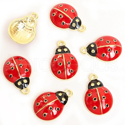 Alloy Red Enamel Pendants PW-WG00A26-02-1