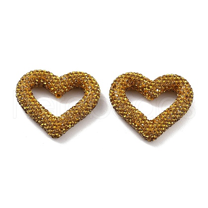 Heart Shape Polymer Clay Rhinestone Beads CLAY-NH0001-09A-04-1