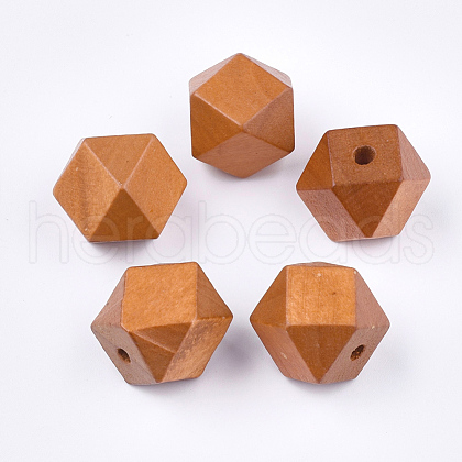 Painted Natural Wooden Beads WOOD-Q040-017A-07-1