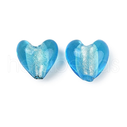 Handmade Silver Foil Lampwork Glass Beads LAMP-Q005-06B-1