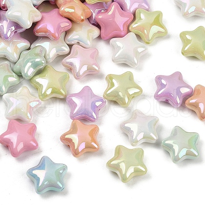 UV Plating Opaque Acrylic Beads MACR-L007-11-1