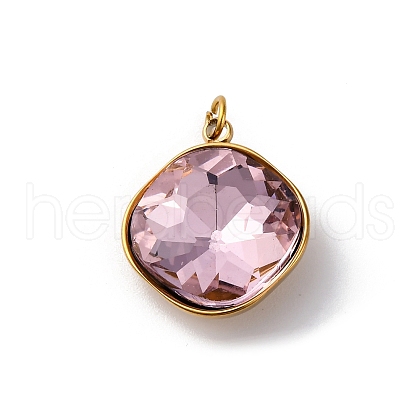 316 Stainless Steel Faceted Glass Pendants STAS-K258-47G-05-1