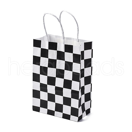 Tartan Print Paper Packing Tote Bags CARB-R001-01E-1