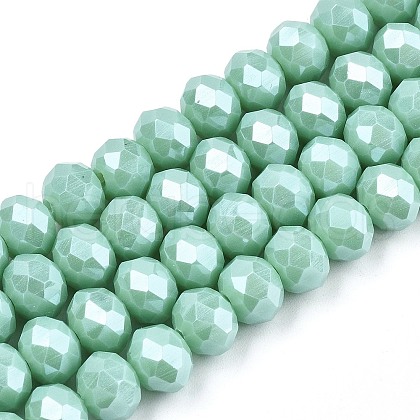 Electroplate Glass Beads Strands X1-EGLA-A034-P6mm-A20-1