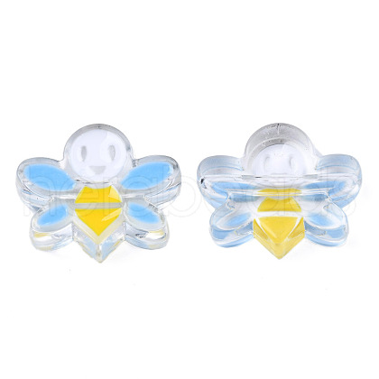 Transparent Acrylic Enamel Beads TACR-N012-007A-1