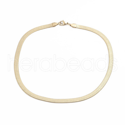 Unisex 304 Stainless Steel Herringbone Chains Necklaces X-NJEW-L173-011-G-1