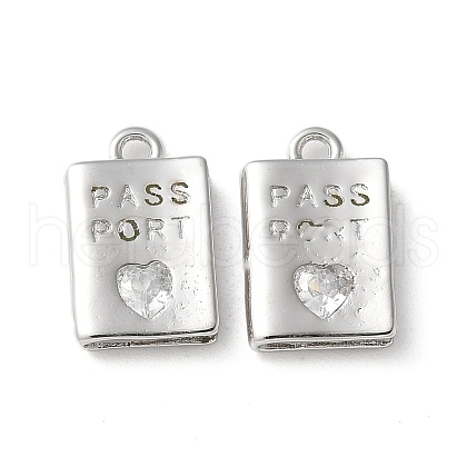 Rack Plating Brass Micro Pave Cubic Zirconia Pendants KK-P290-55P-1