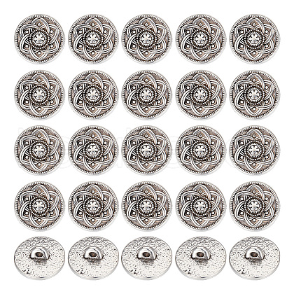 GOMAKERER 30Pcs Zinc Alloy Shank Buttons BUTT-GO0001-01-1