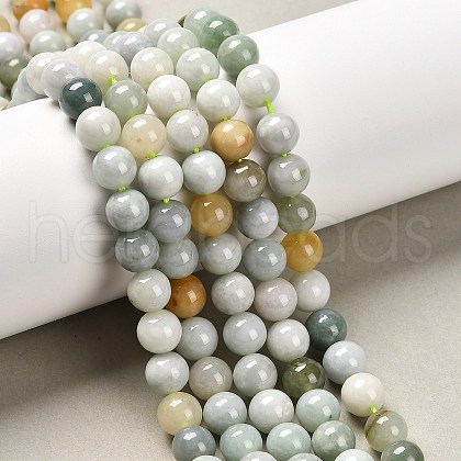 Natural Myanmar Jade Beads Strands G-E576-08A-1
