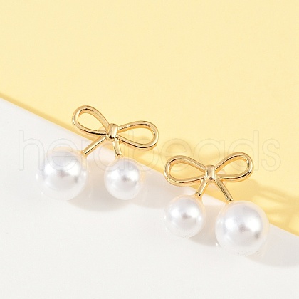 Brass Stud Earrings EJEW-F376-01G-1