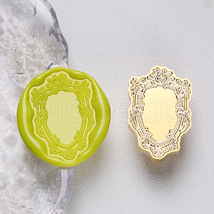 Geometric Flower Frame Brass Stamp Heads AJEW-H149-01G-10-1