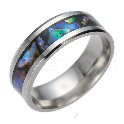 201 Stainless Steel Wide Band Finger Rings RJEW-T005-10-07-1