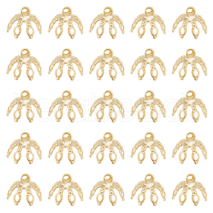 HOBBIESAY 60Pcs Brass Bead Cap Pendant Bails KK-HY0003-04-1