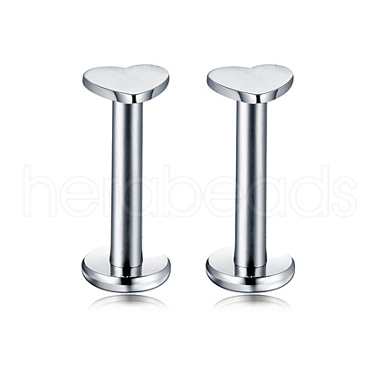 Heart Stainless Steel Internally Threaded Labrets WG955BE-02-1