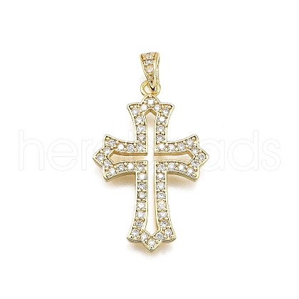 Brass Micro Pave Cubic Zirconia Pendants KK-Z100-33G-02-1