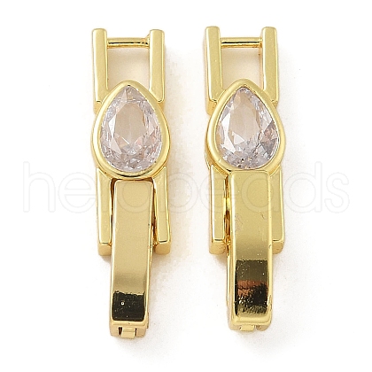 Rack Plating Brass Micro Pave Cubic Zirconia Watch Band Clasps KK-A234-016G-03-1
