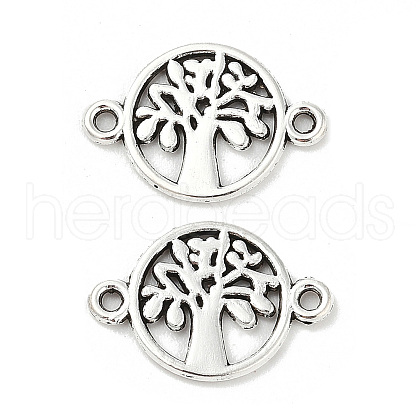 Tibetan Style Alloy Tree of Life Connector Charms TIBE-S324-17AS-1