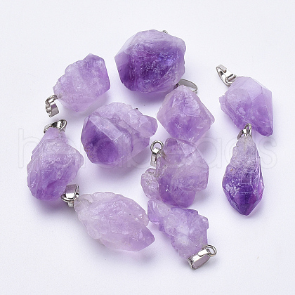 Natural Amethyst Pendants G-S282-15-1
