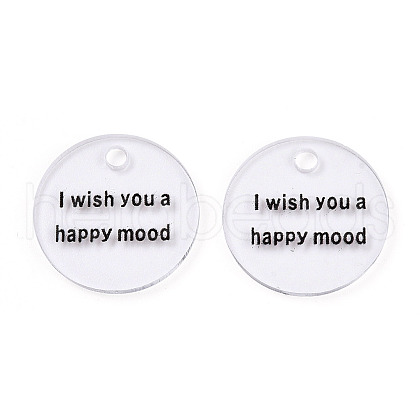 Transparent Acrylic Pendants TACR-T028-28-1