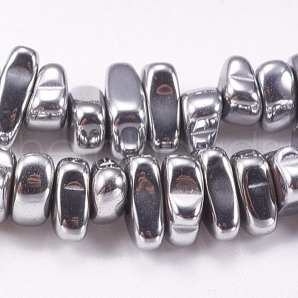 Electroplated Non-magnetic Synthetic Hematite Beads Strands X-G-P367-G08-1