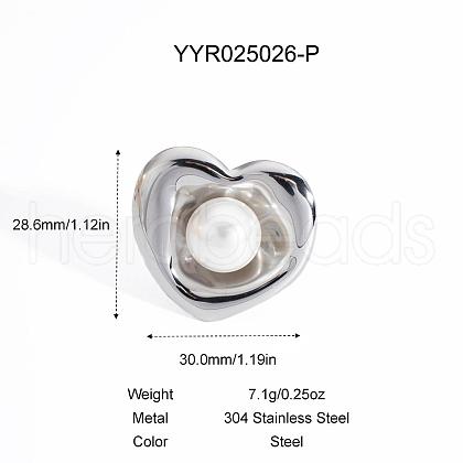 Heart Stainless Steel Stud Rings DM4461-4-1