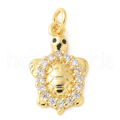 Brass Micro Pave Cubic Zirconia Pendants KK-U053-04G-1
