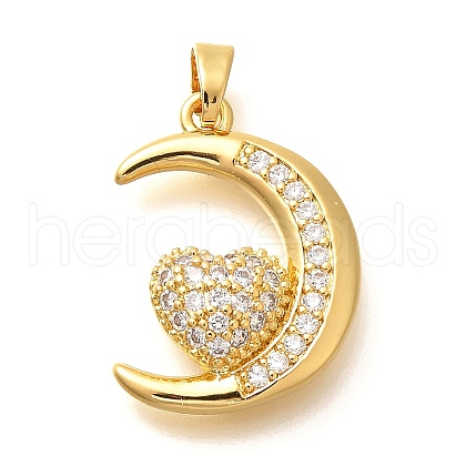 Brass Micro Pave Cubic Zirconia Pendants ZIRC-D275-04G-1