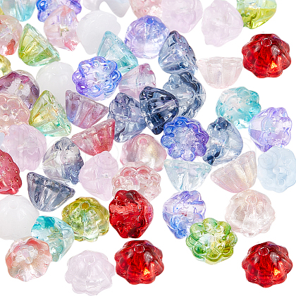 SOFPLATE 100Pcs Transparent Glass Beads GLAA-SP0001-04-1