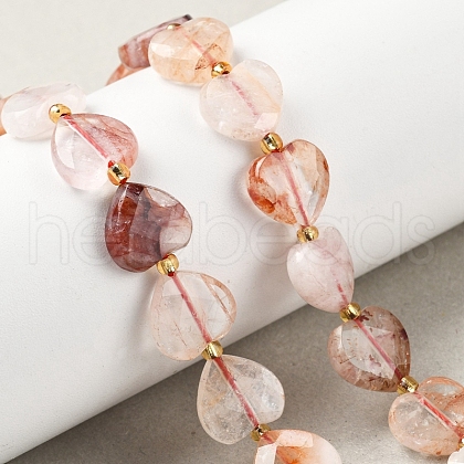 Natural Ferruginous Quartz Beads Strands G-B044-B17-01-1