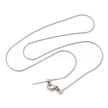 Non-Tarnish 304 Stainless Steel Snake Chain Necklace for Women NJEW-G104-01P-1