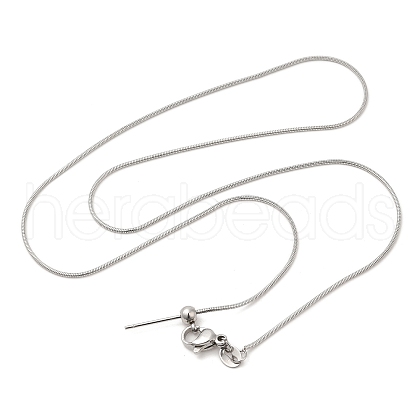 304 Stainless Steel Snake Chain Necklace for Women NJEW-G104-01P-1