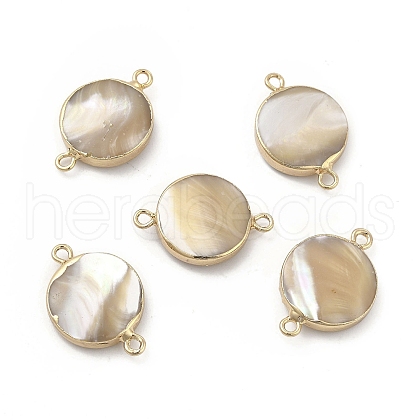 Natural Trochid Shell Connector Charms PEAR-P004-54KCG-1