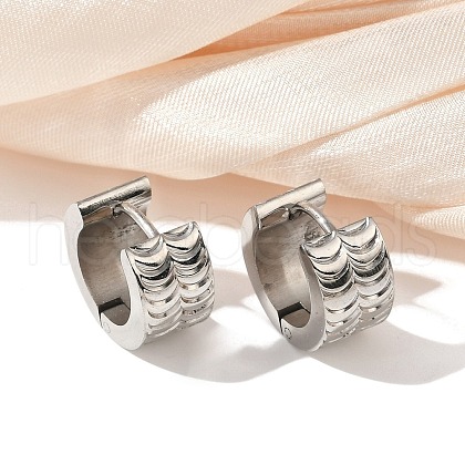 304 Stainless Steel Polishing Effect Hoop Earrings EJEW-M001-34P-1