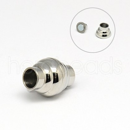 304 Stainless Steel Magnetic Clasps with Glue-in Ends STAS-K006-17C-1