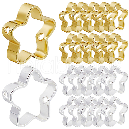 SOFPLATE 100Pcs 2 Colors Rack Plating Brass Bead Frames KK-SP0002-25-1