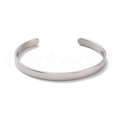 Non-Tarnish 304 Stainless Steel Open Cuff Bangle BJEW-G653-01P-07-1