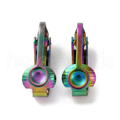 Ion Plating(IP) 304 Stainless Steel Clip-on Earring Findings STAS-E103-05RC-1