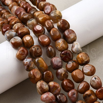 Natural Petrified Wood Beads Strands G-L621-C11-02-1