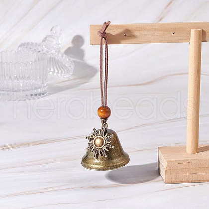 Iron Bell & Tibetan Style Alloy Sun Pendant Decorations HJEW-JM03369-1
